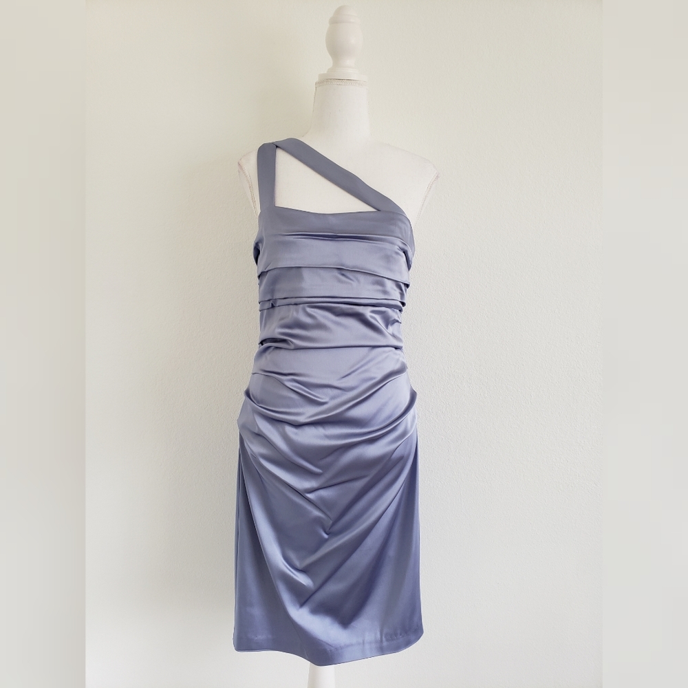 NEW! Suzi Chin lilac rouche strappy dress size 6